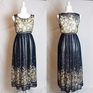 JOLI LUNA Floral Dress Blue and Cream